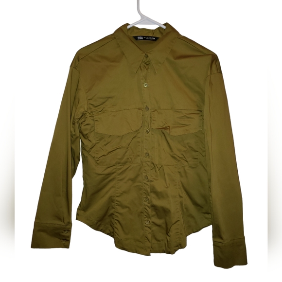 Zara Women's Size S Long Sleeve Button-Down Shirt - Picture 4 of 9